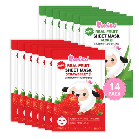 Kids Real Fruit Sheet Mask Strawberry & Aloe Variety Set (14-Pack)
