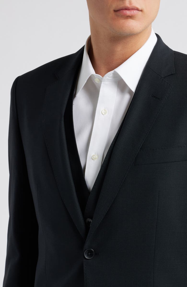BOSS Huge Black Stretch Wool Blend Suit, Alternate, color, 