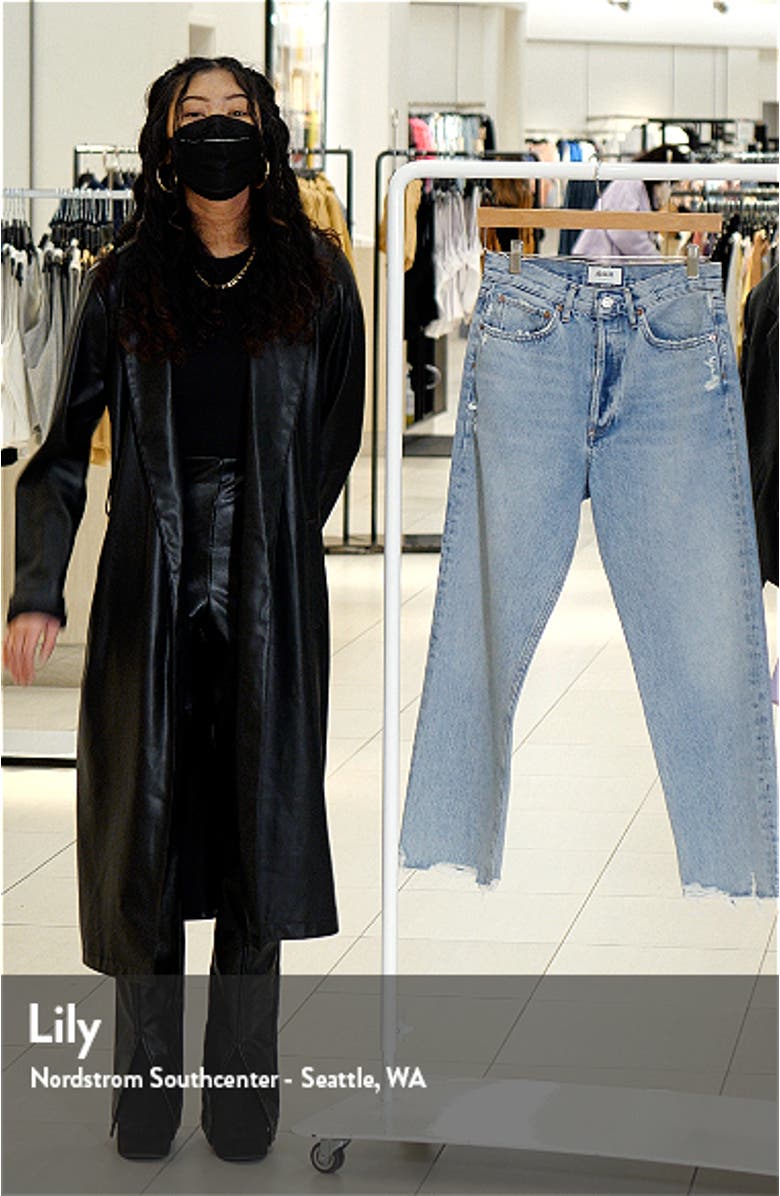 '90s High Waist Frayed Crop Organic Cotton Jeans, sales video thumbnail