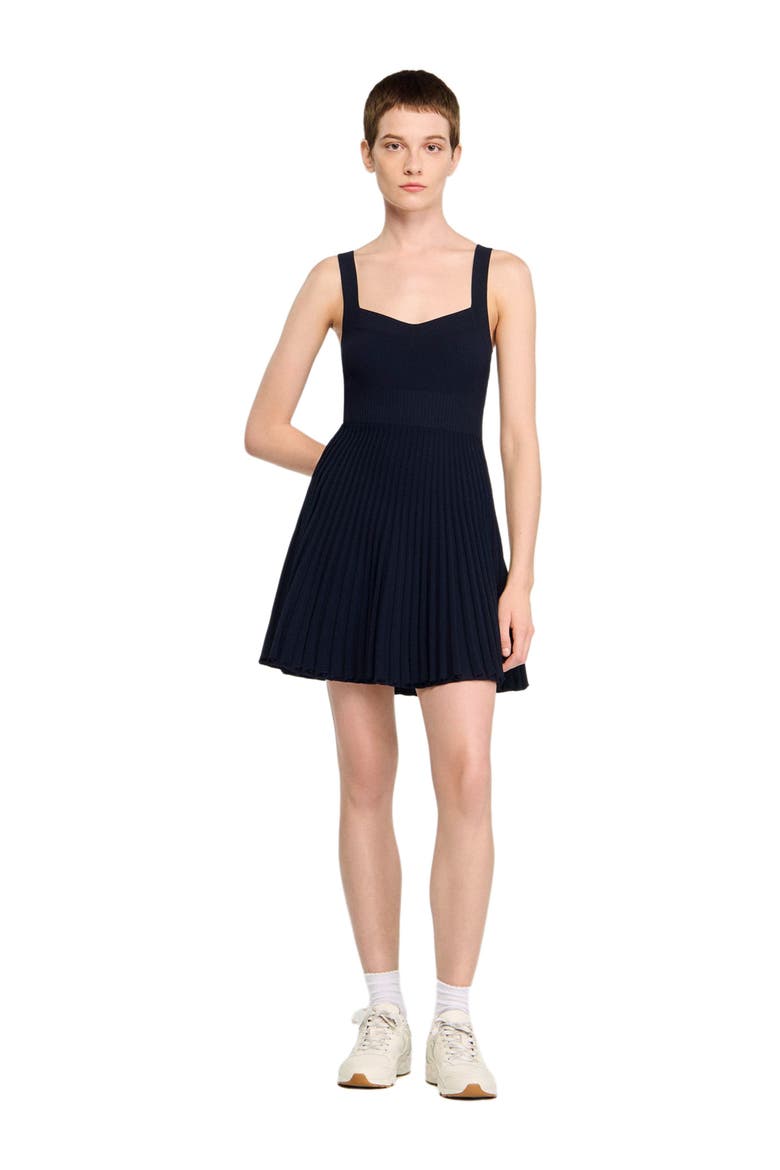 Short knit dress, Alternate, color, Navy blue