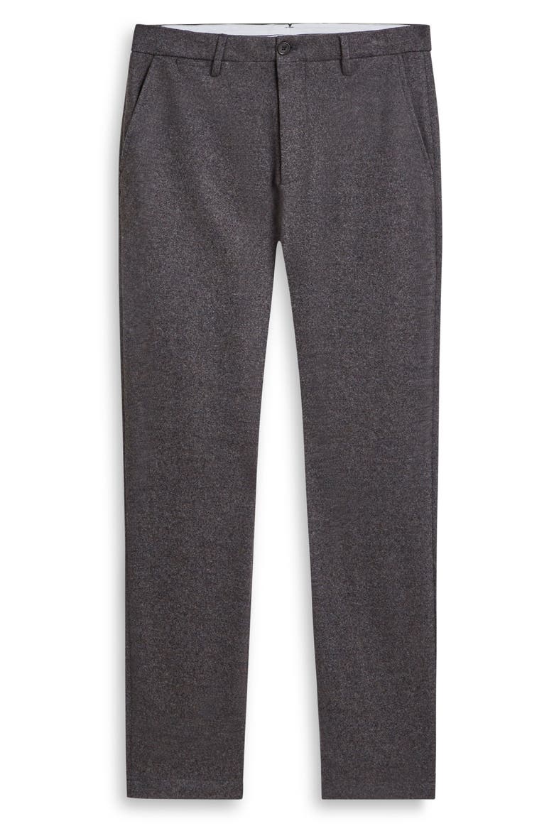 Flat Front Wool & Cotton Blend Chino Pants, Alternate, color, ZINC