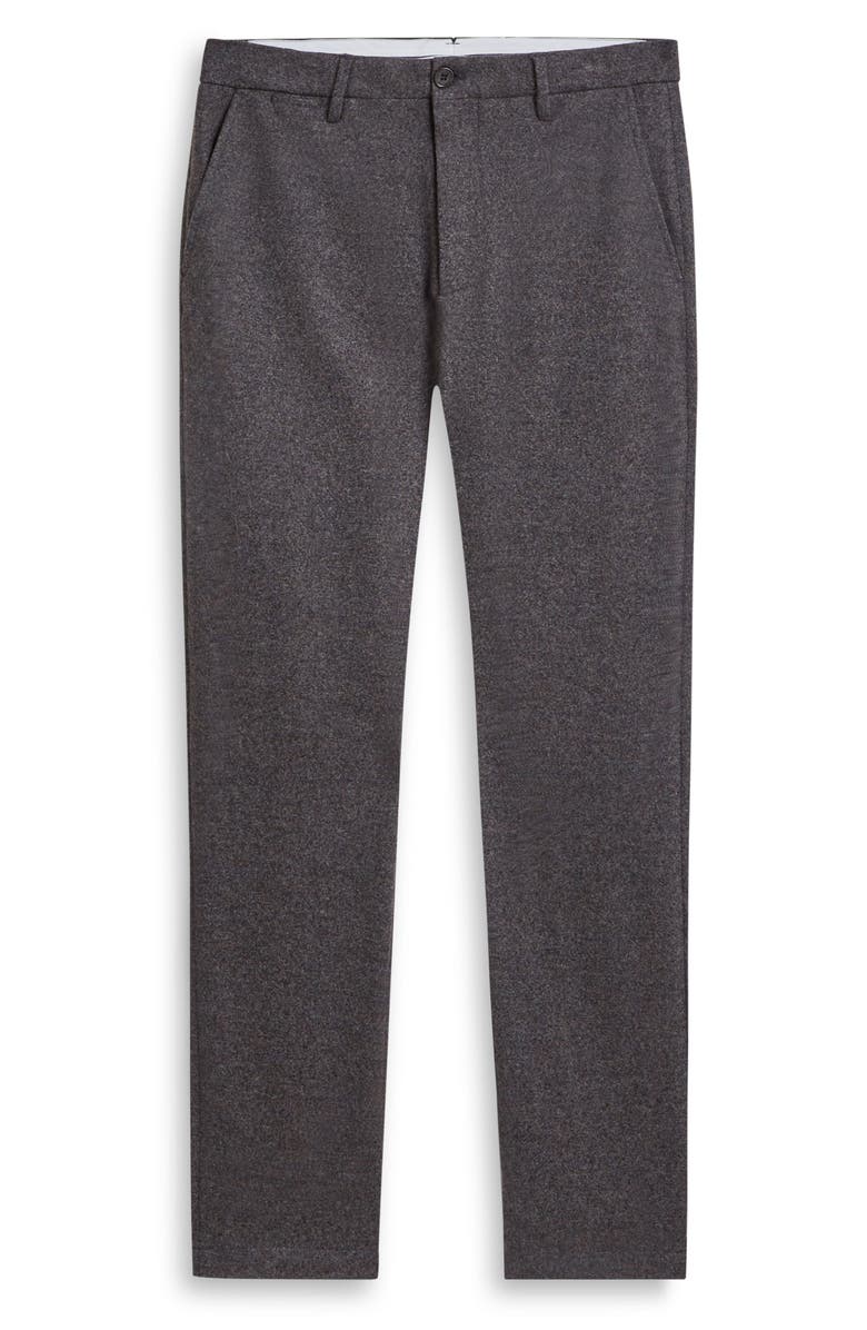 Bugatchi Flat Front Wool & Cotton Blend Chino Pants, Alternate, color, Zinc