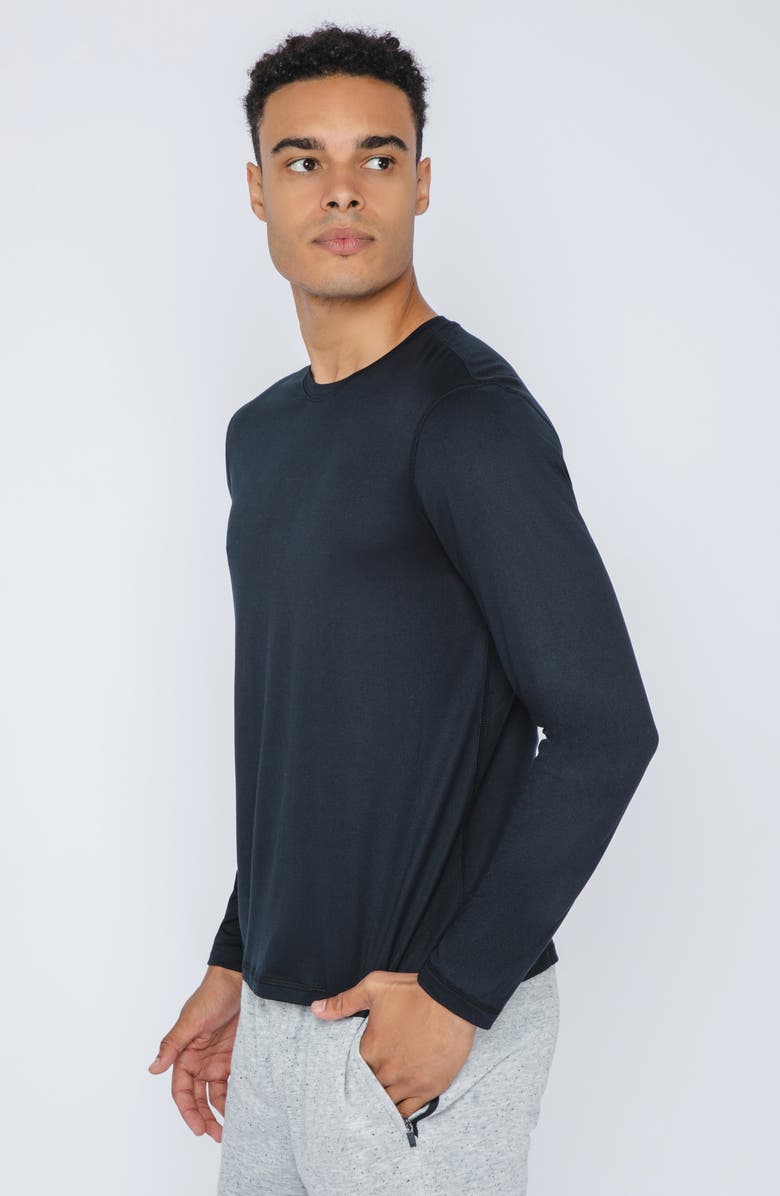 90 DEGREE BY REFLEX Cationic Heather Long Sleeve Shirt, Alternate, color, Black