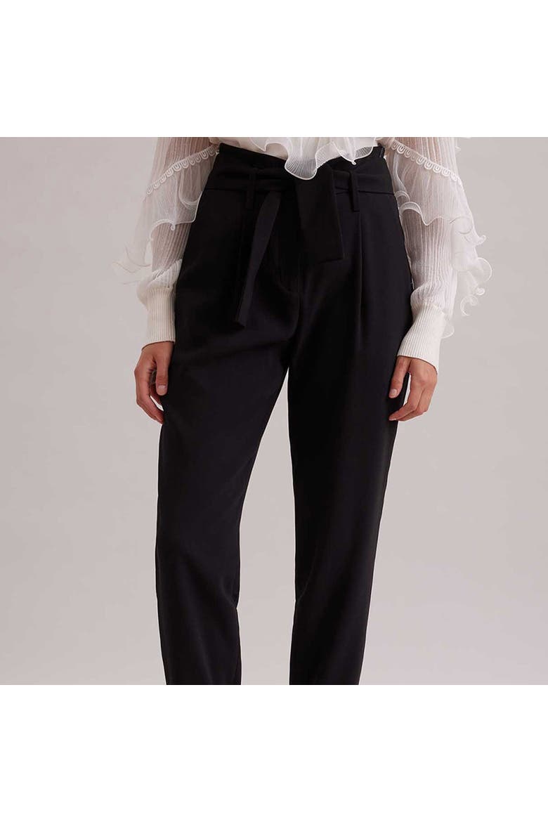 Women 's Pant  Lester Black Cotblack Cotton Cropped Pants With Tailored Fit And Zippered Waistton Cropped Pants With Tailored Fit And Zippered Waist, Alternate, color, Black
