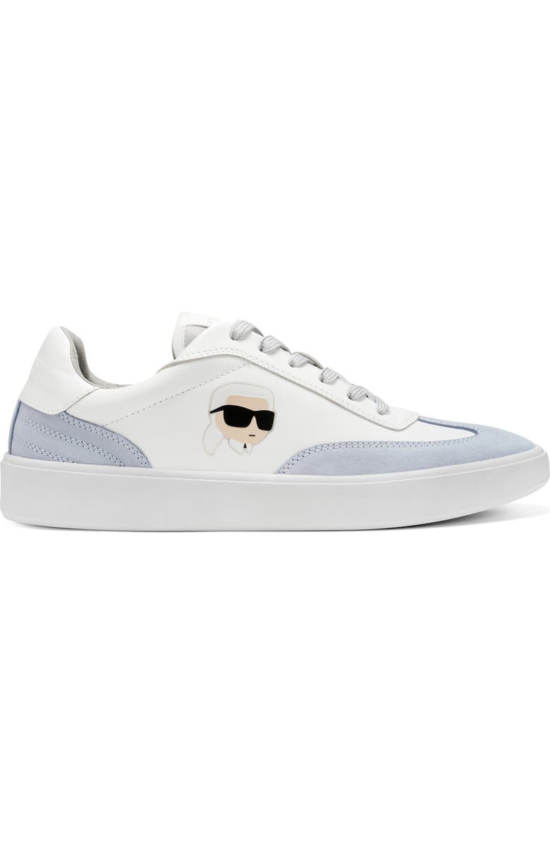 KARL LAGERFELD PARIS Philippe Mixed Media Sneaker, Alternate, color, White/ Grey