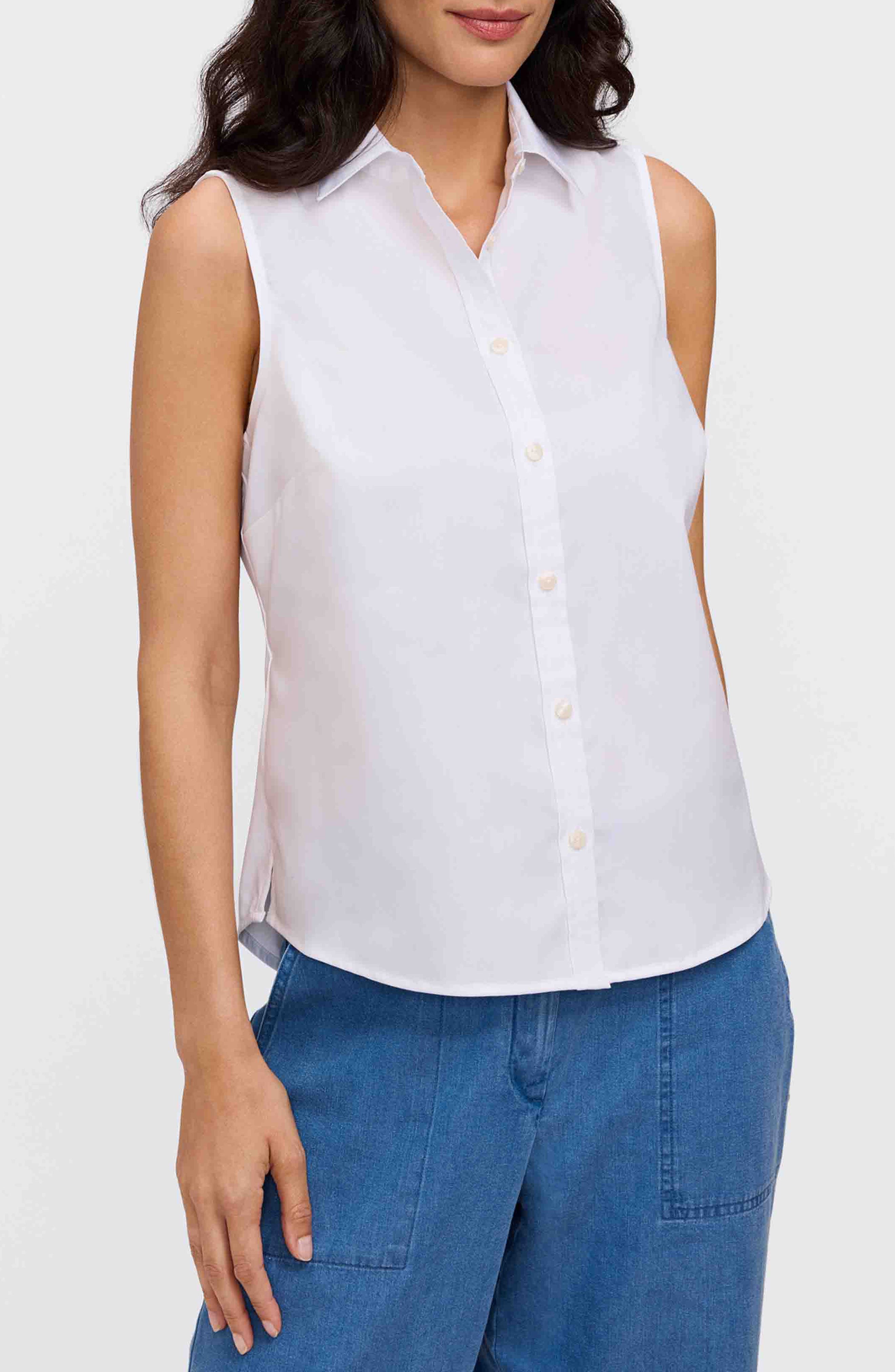Dina Sleeveless Button-Up Shirt - image 3