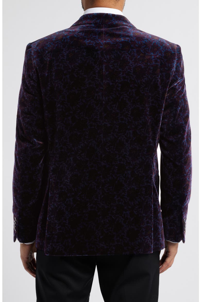 Broadway Floral Velvet Dinner Jacket, Alternate, color, NAVY