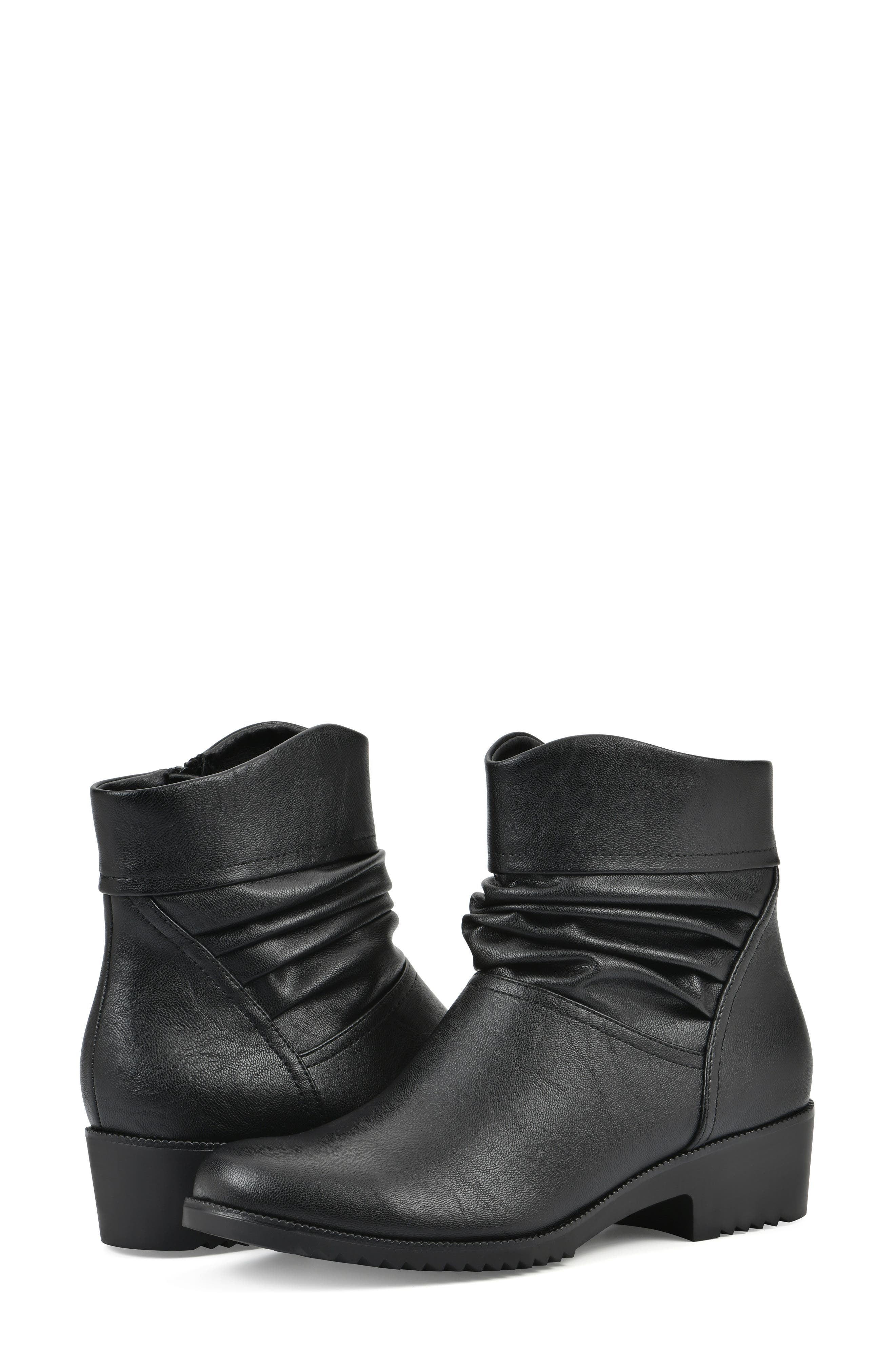 CLIFFS BY WHITE MOUNTAIN Durbon Scrunch Boot - Wide Width, Alternate, color, Black Smooth