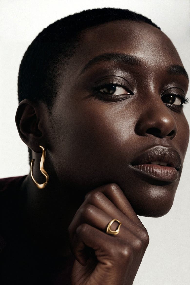 Sahab Hoop Earrings, Alternate, color, Gold