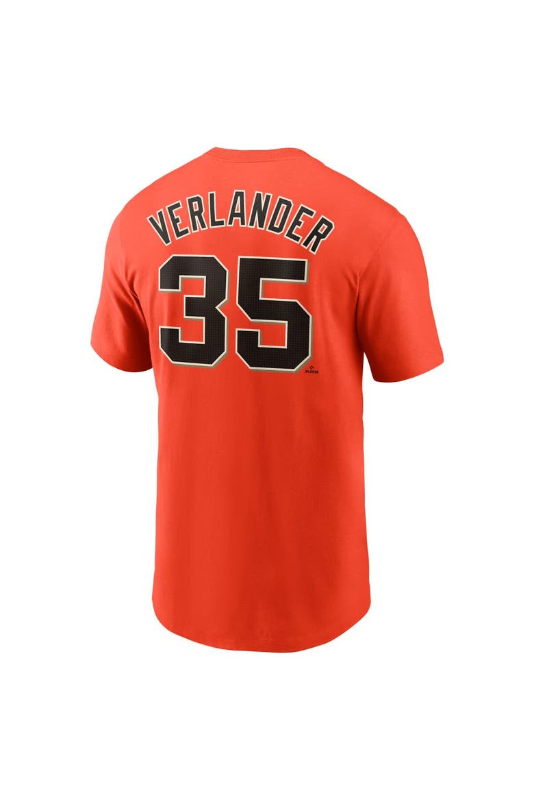 Men's Nike Justin Verlander Orange San Francisco Giants Fuse Name & Number T-Shirt, Alternate, color, Orange