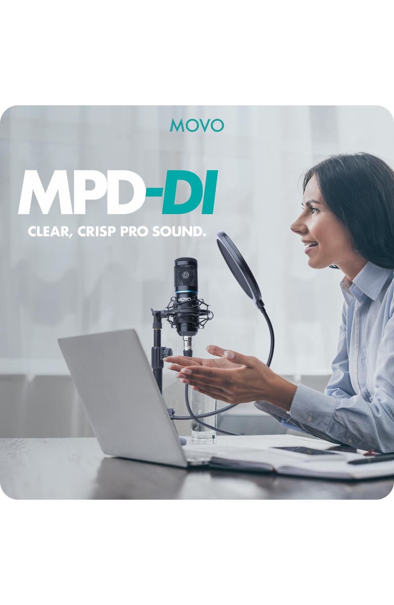 MOVO iPhone Podcast Equipment Bundle - Compatible with iPhone, iPad, iOS, Alternate, color, Black