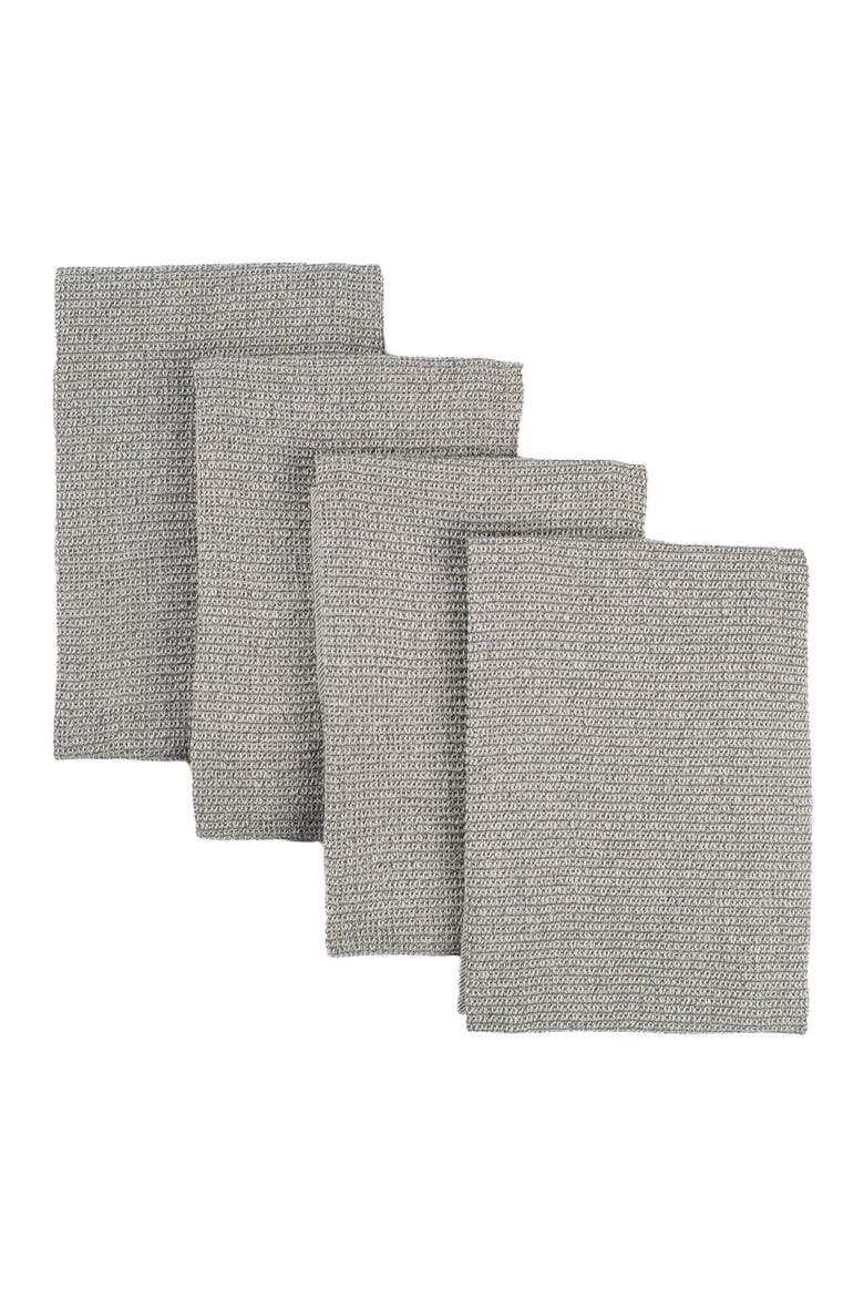 Kitchen Towels - Cotton Waffle Weave Set - Set of 4, Main, color, Charcoal