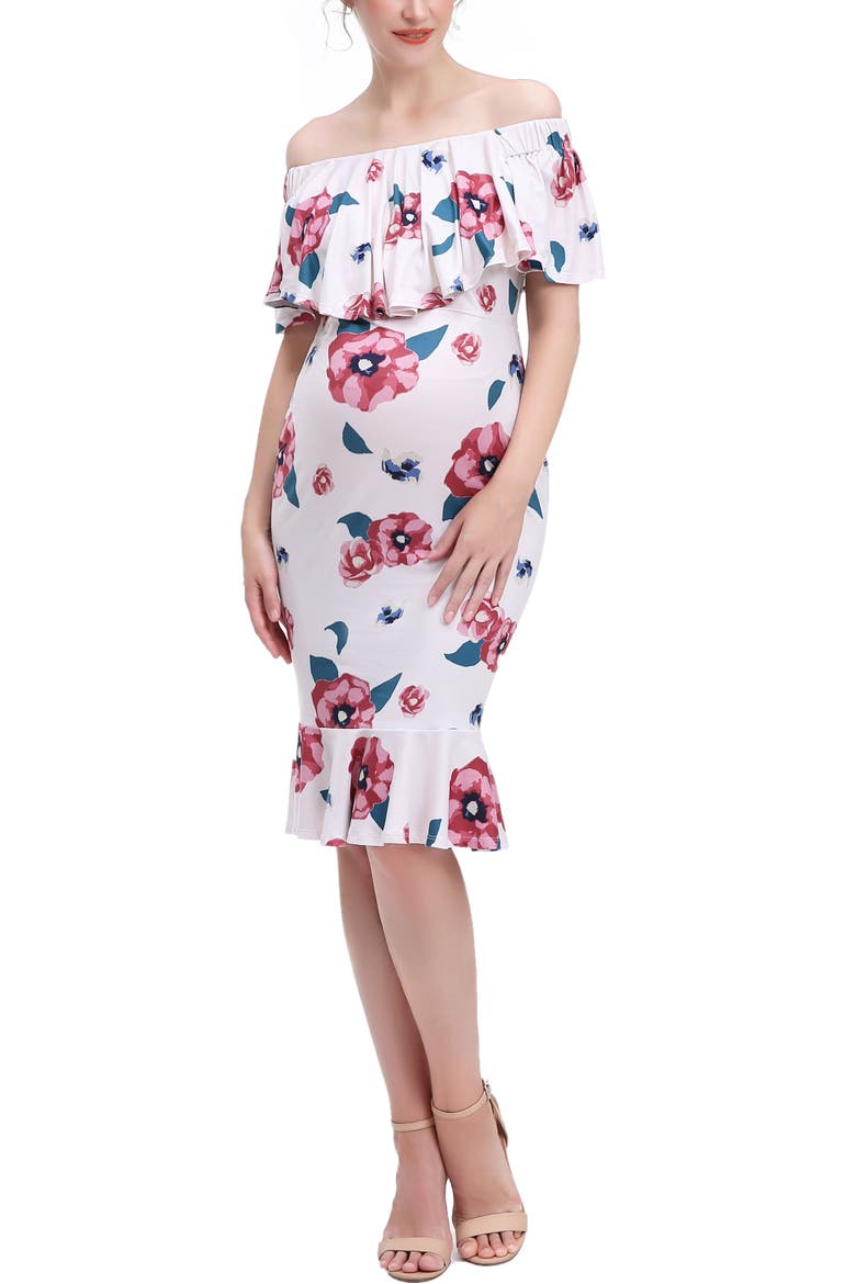Kyla Maternity Nursing Mermaid Dress, Main, color, Multicolored
