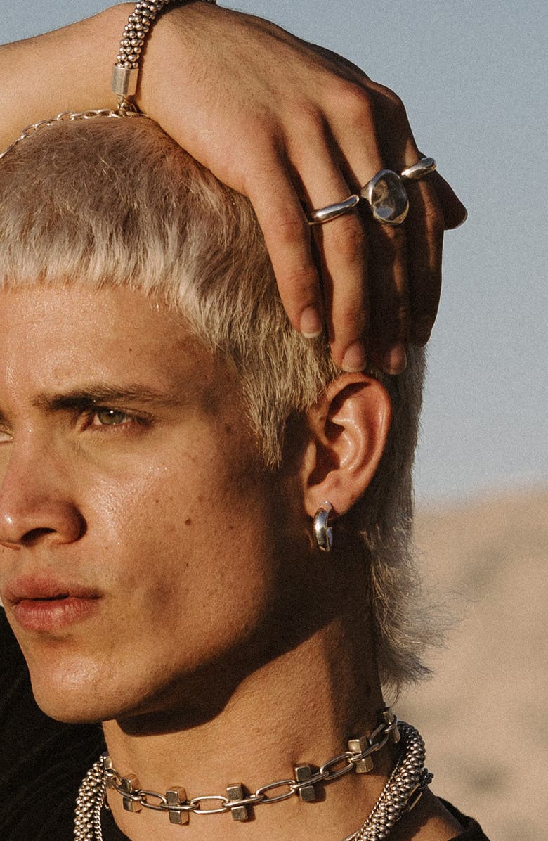 Child of Wild Cleo Hoop Earrings, Alternate, color, Silver