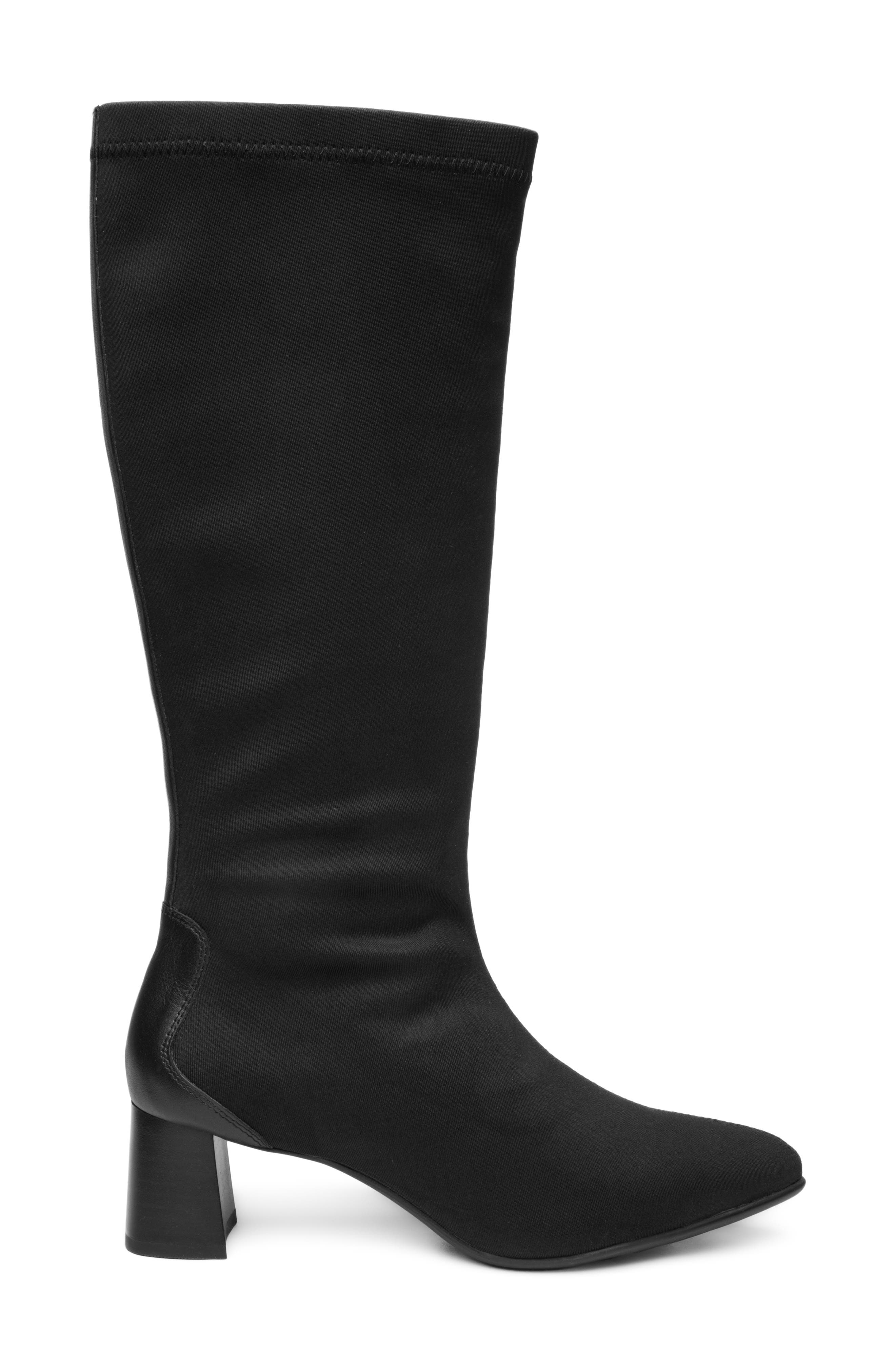 Alyssum Pointed Toe Knee High Boot, Alternate, color, BLACK