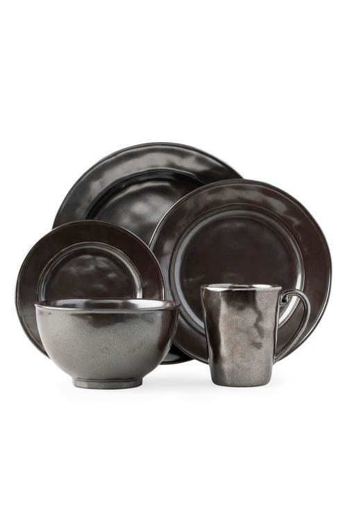 Juliska Pewter Ceramic 5-piece Dinnerware Place Setting In Black