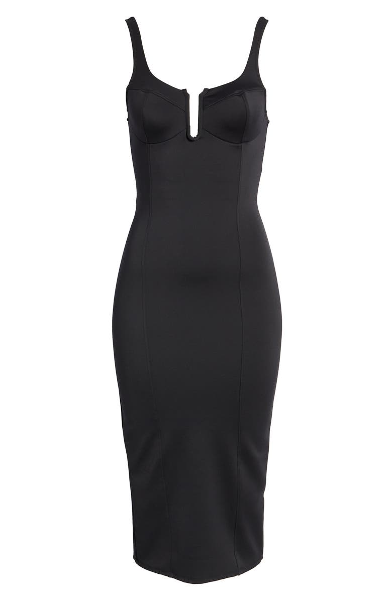 Good American Corset Scuba Midi Dress, Alternate, color,