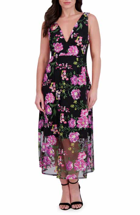 Siena Embroidered Mesh Midi Dress