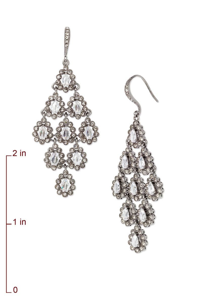 Tiered Chandelier Earrings, Alternate, color, HEMATITE