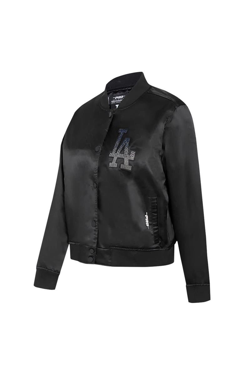 PRO STANDARD Women's Pro Standard Black Los Angeles Dodgers Rhinestone Satin Full-Snap Jacket, Alternate, color,