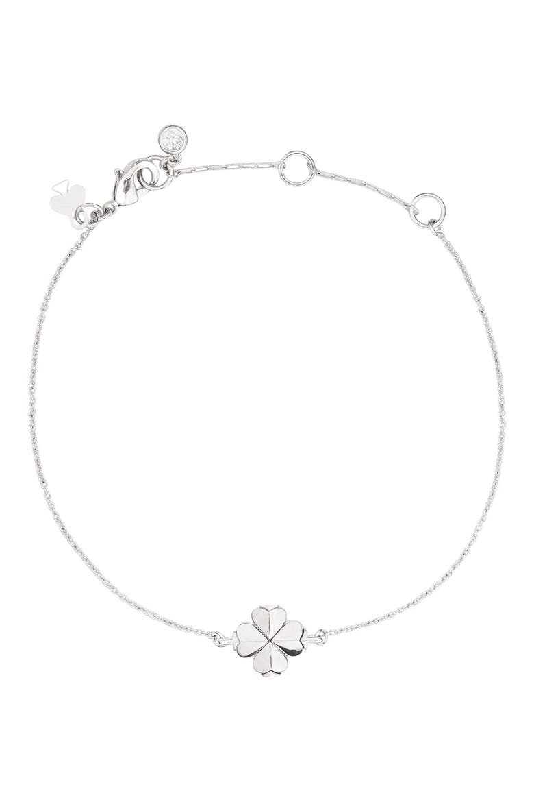 Spade Flower Chain Bracelet, Main, color, SILVER
