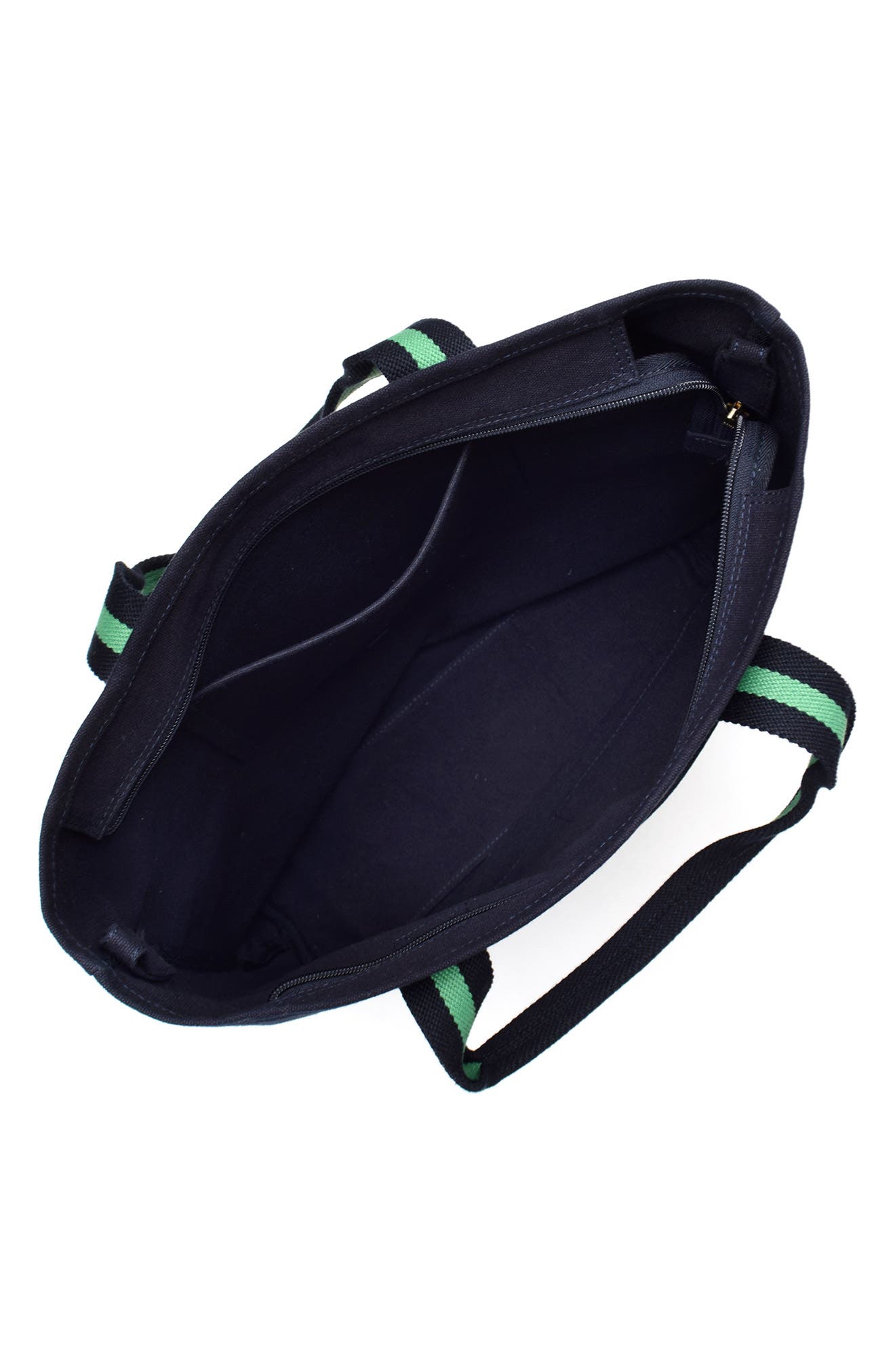 New Amsterdam Leatherworks Ayla Canvas Tote, Alternate, color, Midnight/ Kelly