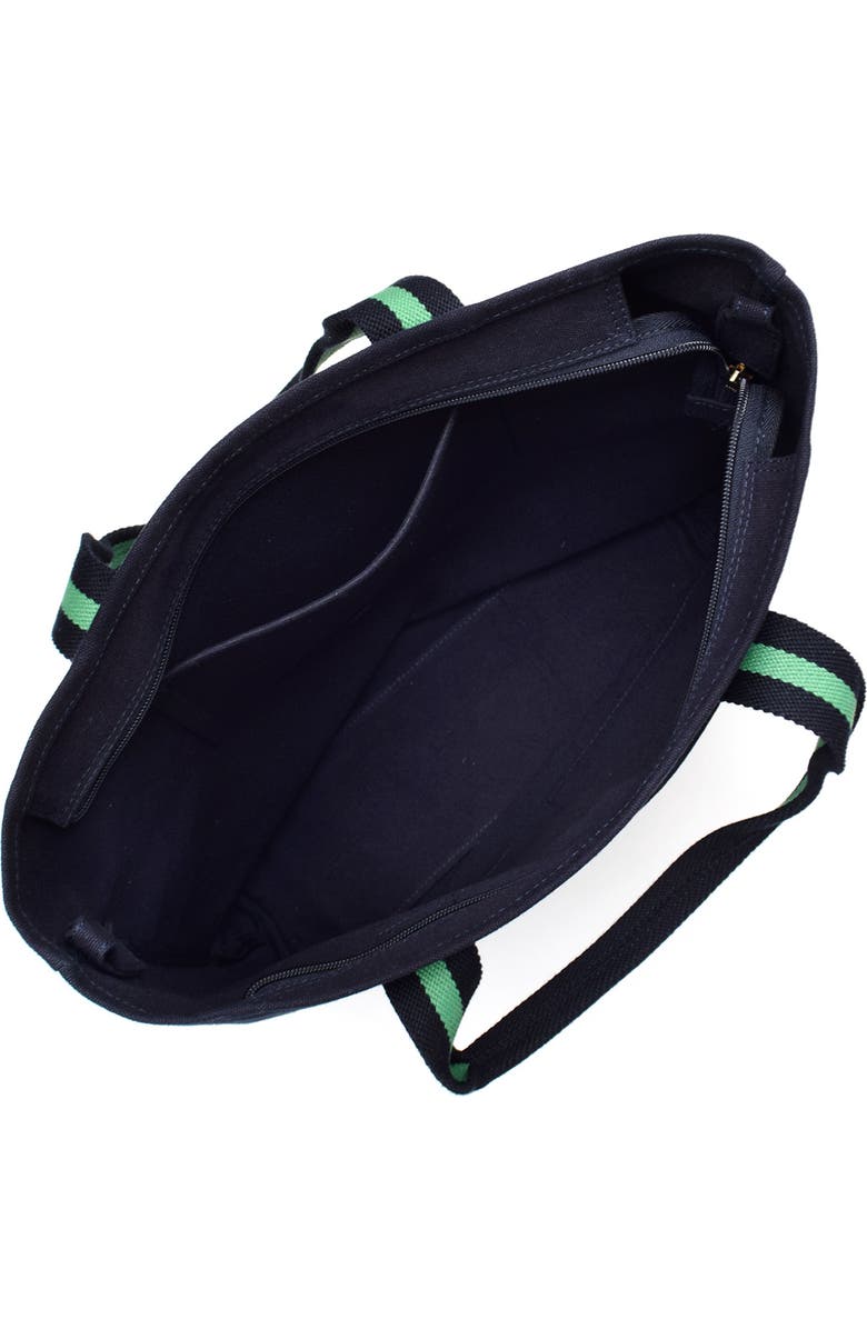 New Amsterdam Leatherworks Ayla Canvas Tote, Alternate, color, Midnight/ Kelly