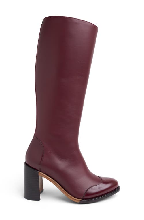 The Office Of Angela Scott Ms. Sylvie Knee High Boot In Burgundy