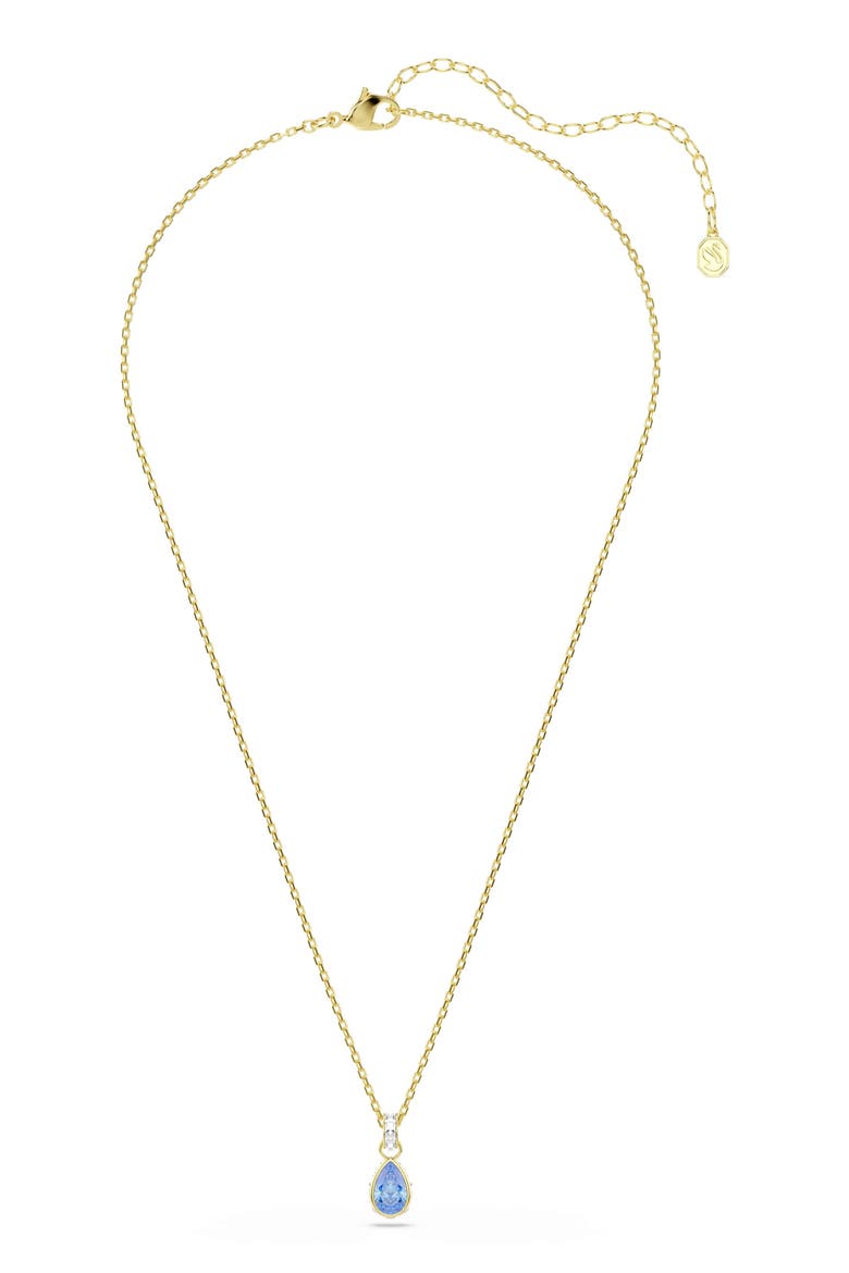 Chroma 23k Gold Plated Crystal & Cubic Zirconia Pendant Necklace, Alternate, color, BLUE WITH GOLD