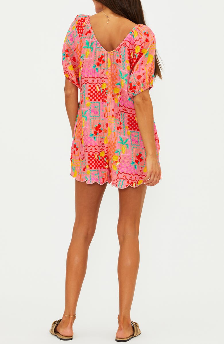 Beach Riot Ellery Printed Cotton Cover-Up Romper, Alternate, color, 