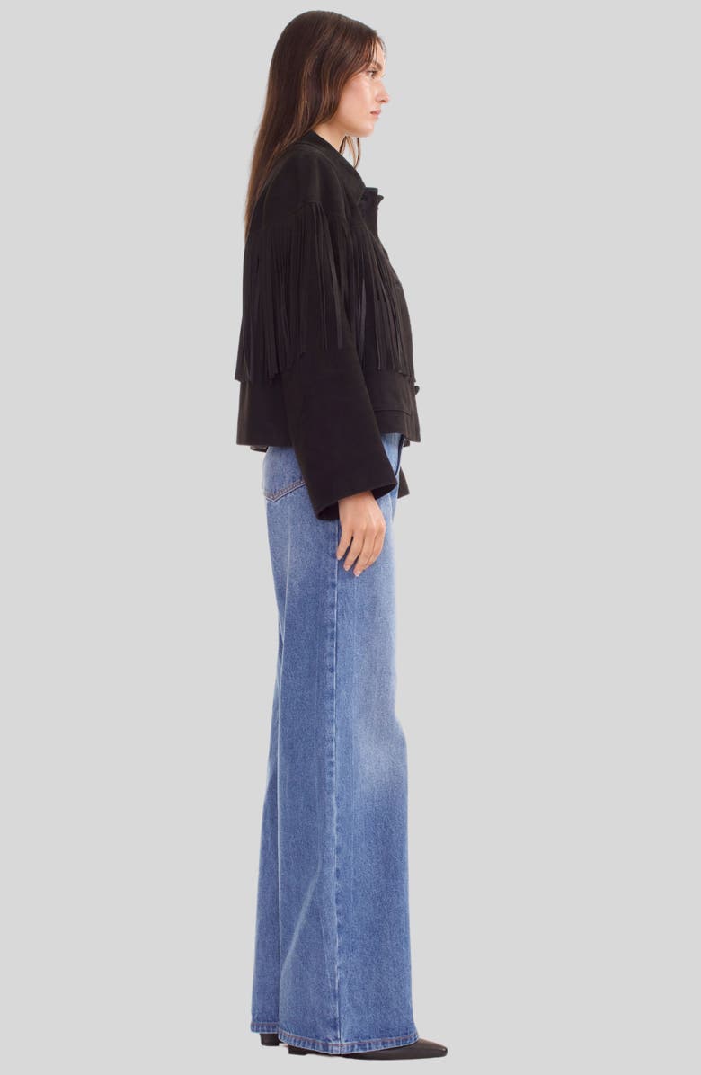 Cynthia Rowley CROPPED FRINGE SUEDE JACKET, Alternate, color,