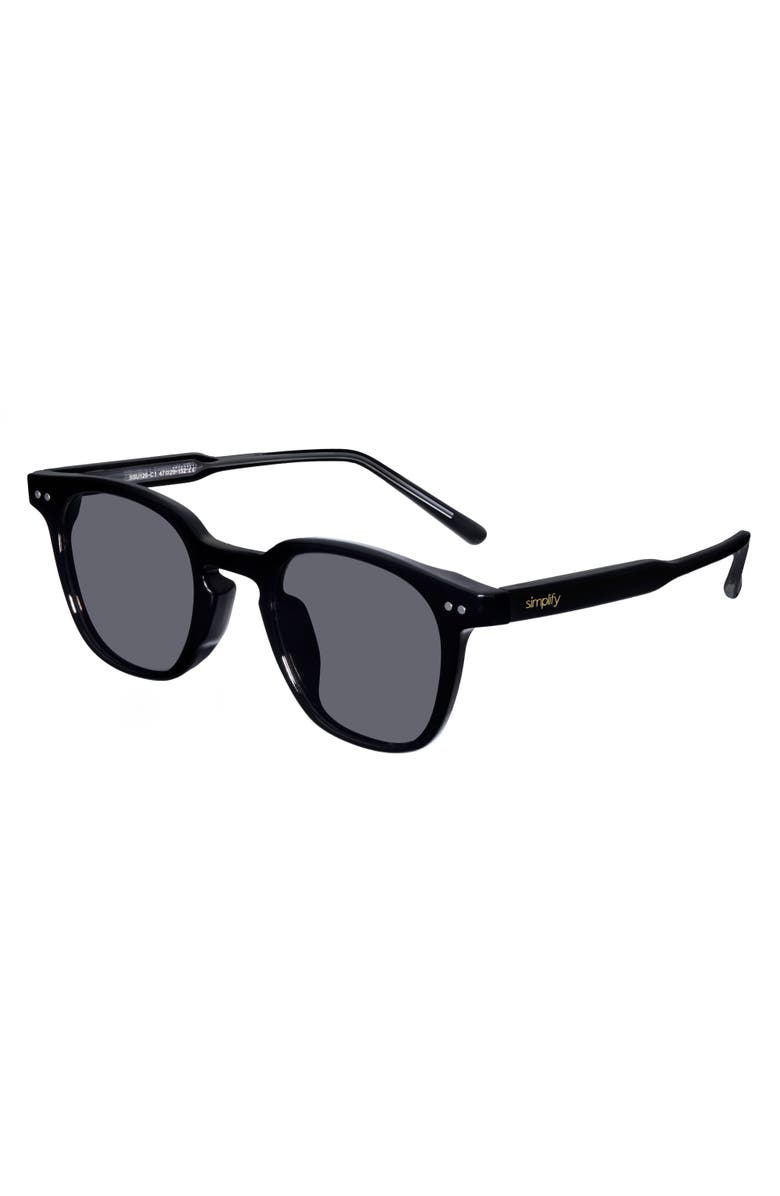 SIMPLIFY Alexander Polarized Sunglasses, Main, color, Black/Black
