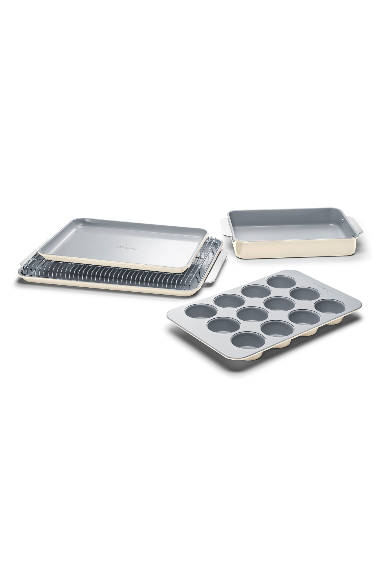 CARAWAY Nontoxic Ceramic 5-Piece Bakeware Set - Cream