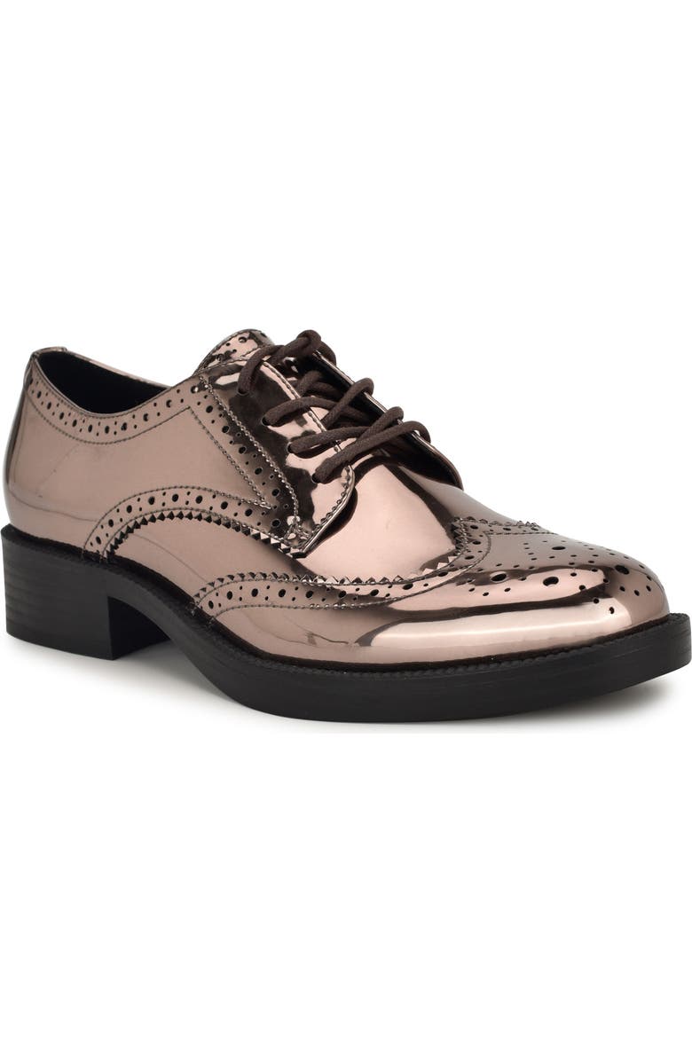 Nine West Studey Brogue Derby, Main, color, Pewter