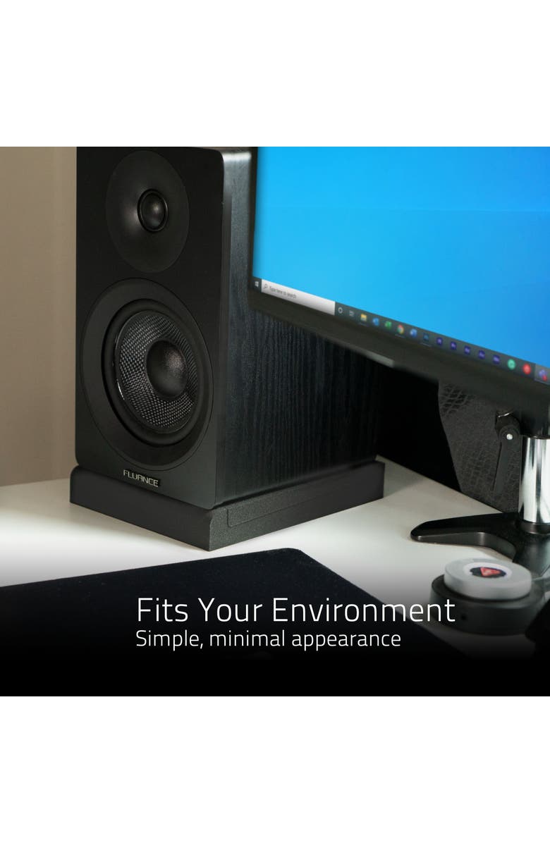 Fluance High Density Foam Isolation Pads for Bookshelf Speakers, 8.5'' x 6.35'', Alternate, color, Black