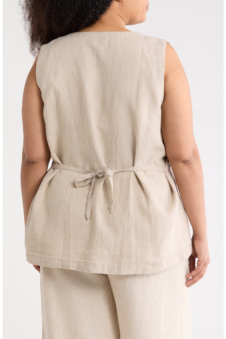 Long Linen Vest, Alternate, color, UNNAT