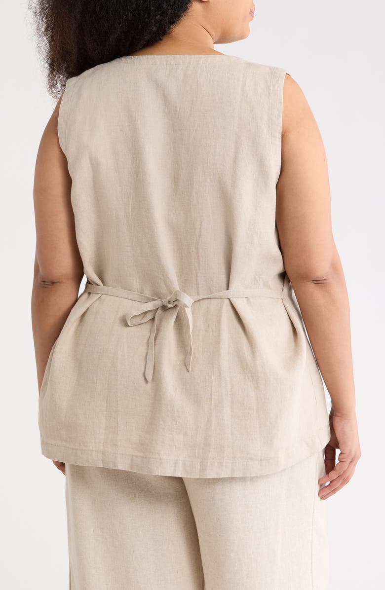 Eileen Fisher Long Linen Vest, Alternate, color, 