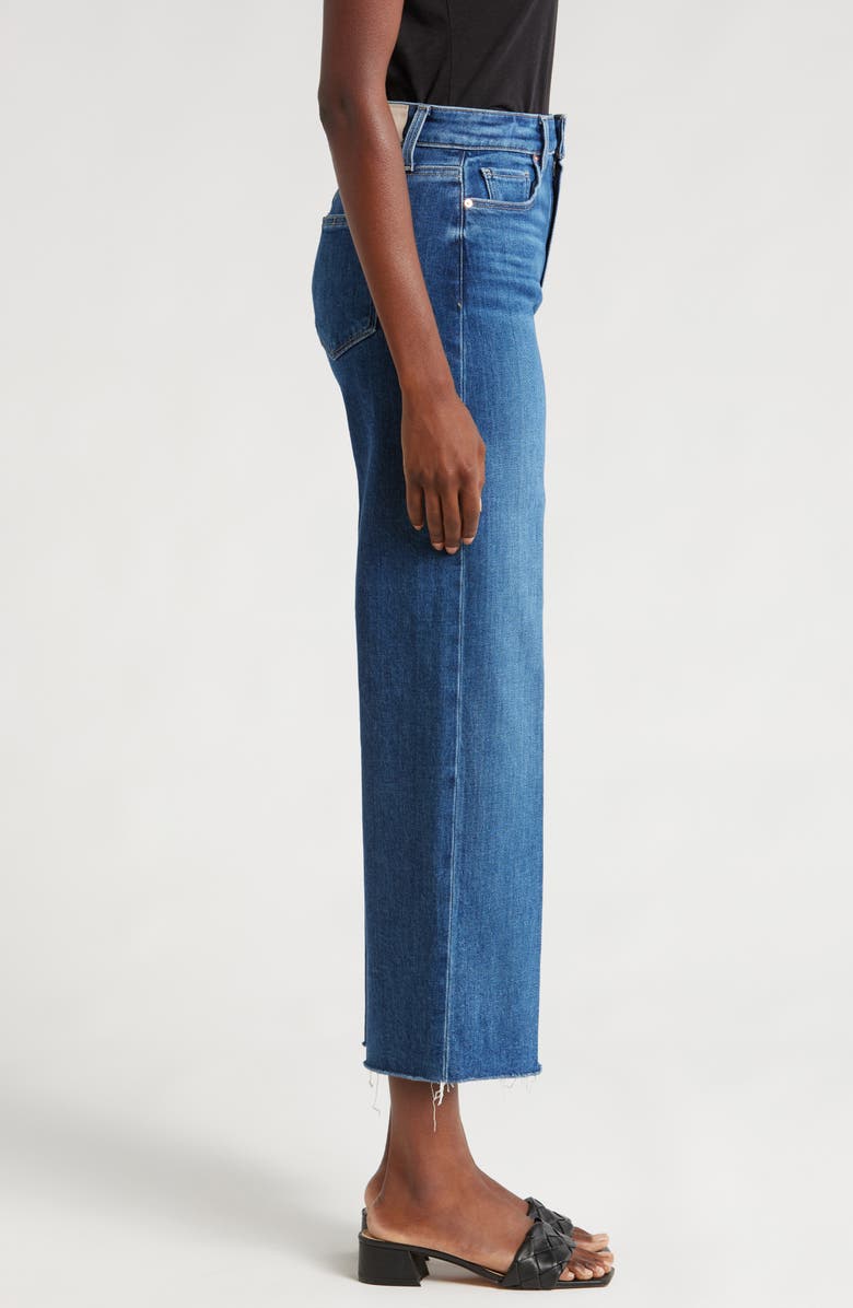 PAIGE Anessa Raw Hem Wide Leg Crop Jeans, Alternate, color, 