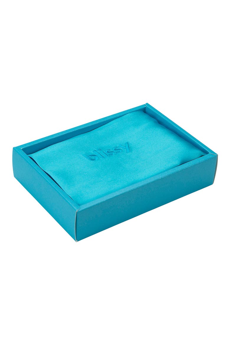 Mulberry Silk Pillowcase, Alternate, color, BAHAMA BLUE