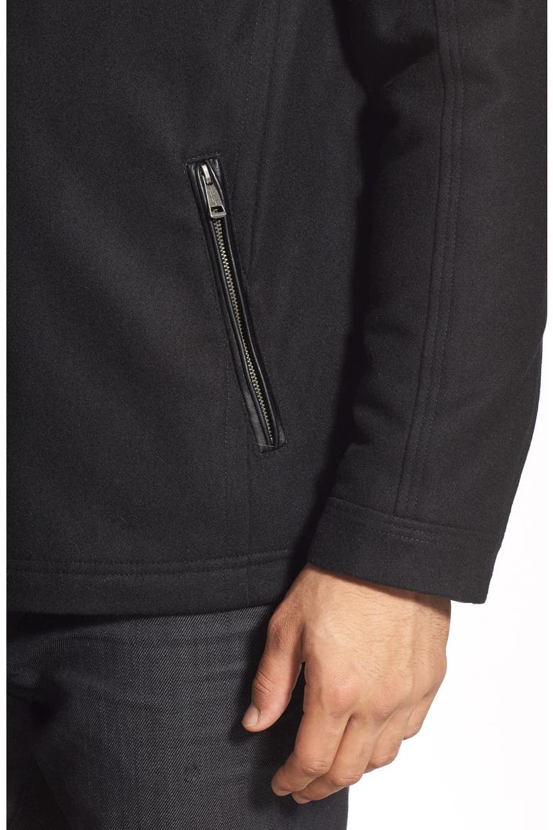 Cole Haan Melton Coat, Alternate, color, BLACK
