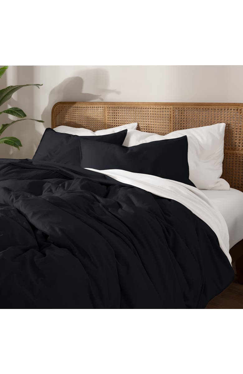 Bare Home Organic Cotton Jersey Duvet Cover & Pillowsham Set, Alternate, color, Black