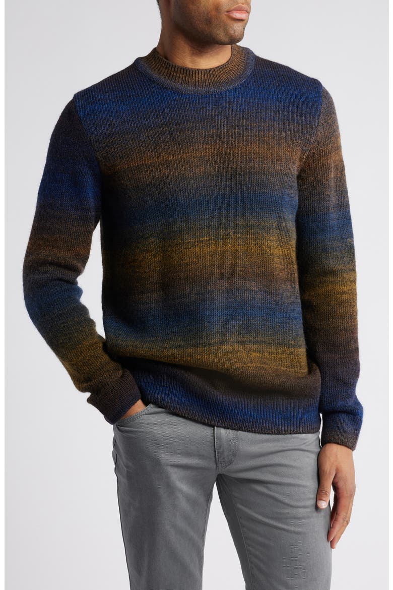 Buddy Crewneck Long Sleeve Knit Virgin Wool Blend T-Shirt, Main, color, DARK BROWN
