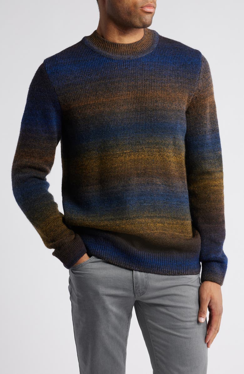 Brax Buddy Crewneck Long Sleeve Knit Virgin Wool Blend T-Shirt, Main, color, Dark Brown