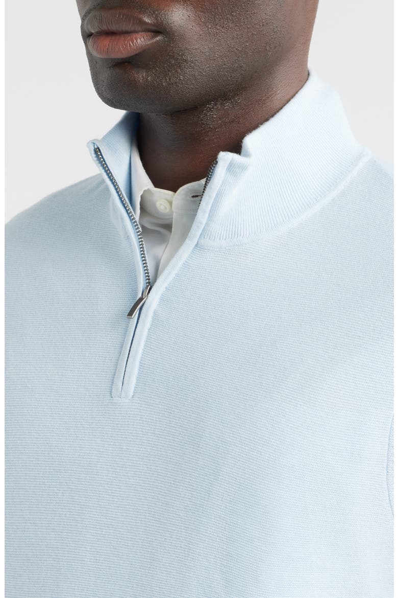 Cotton & Silk Quarter Zip Sweater, Alternate, color, BLUE DIAMOND