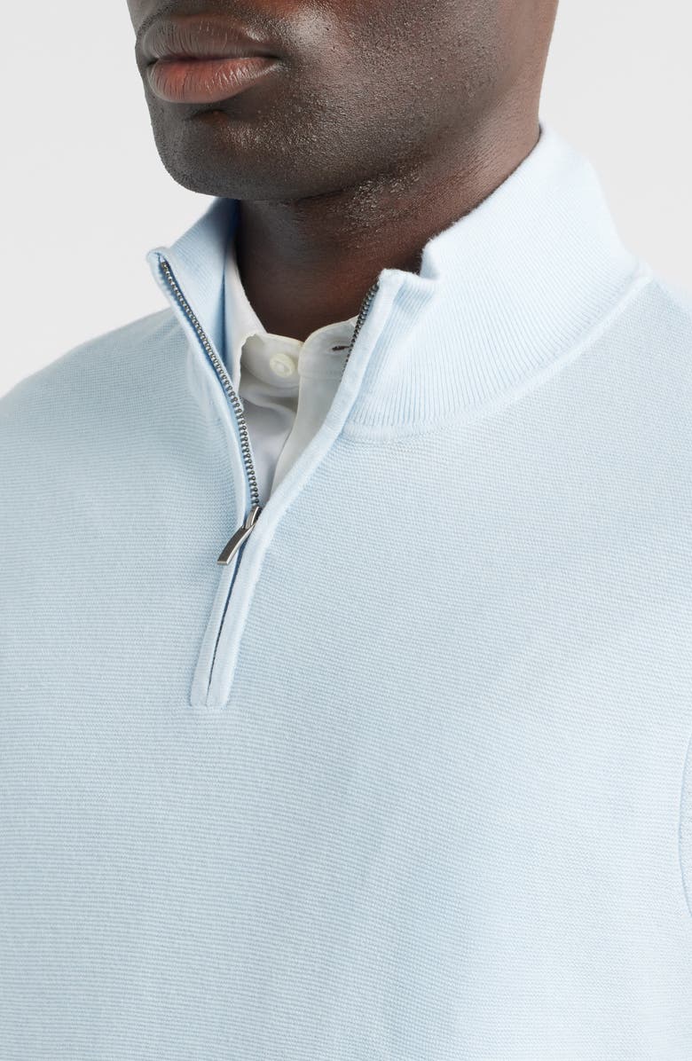 Nordstrom Cotton & Silk Quarter Zip Sweater, Alternate, color, Blue Diamond