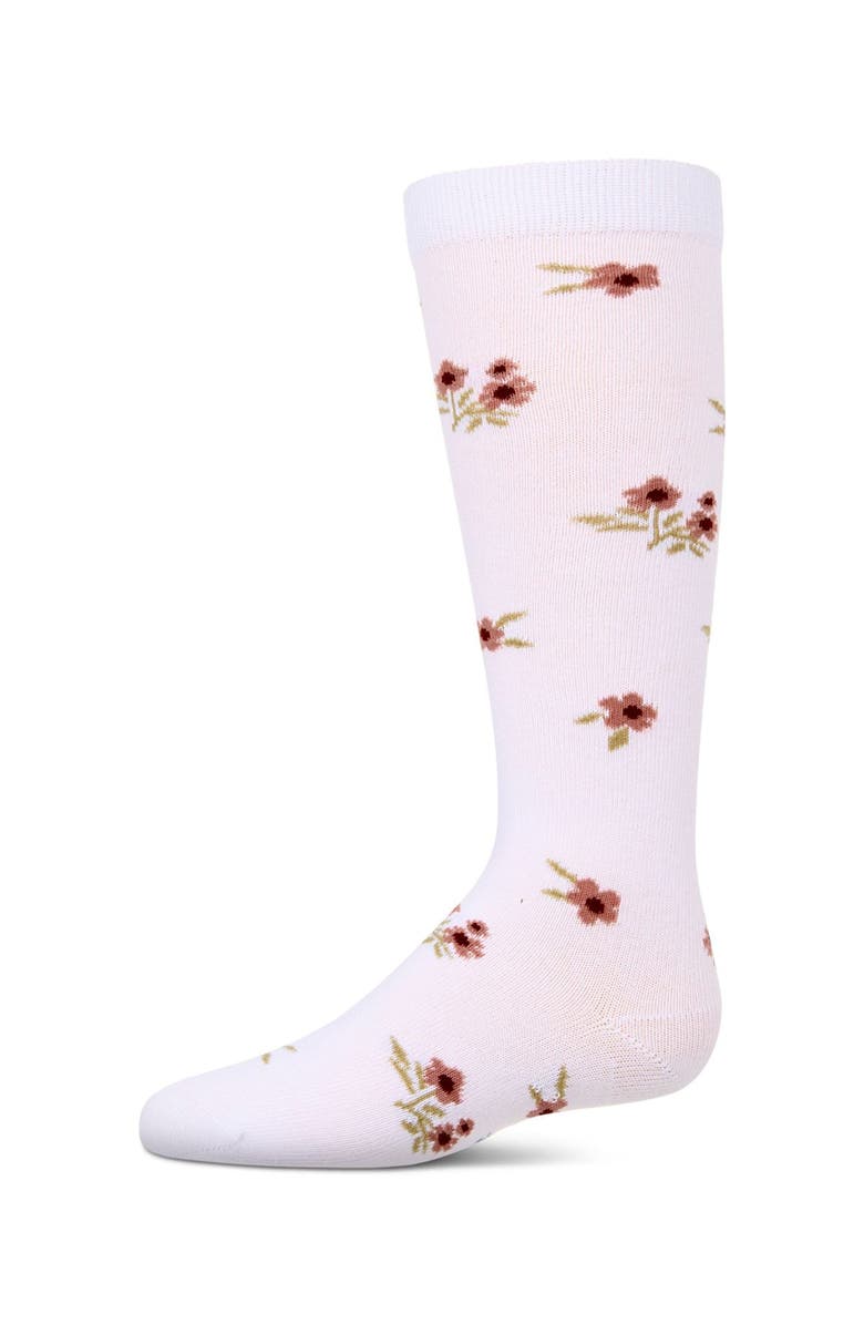MeMoi Opaque Stretch Blissful Bloom Knee High Sock, Main, color, 