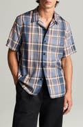 Vince Prine Plaid Short Sleeve Button Front Shirt