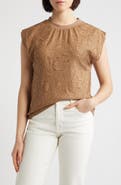 Wit & Wisdom Mixed Media Crinkle Jacquard Top