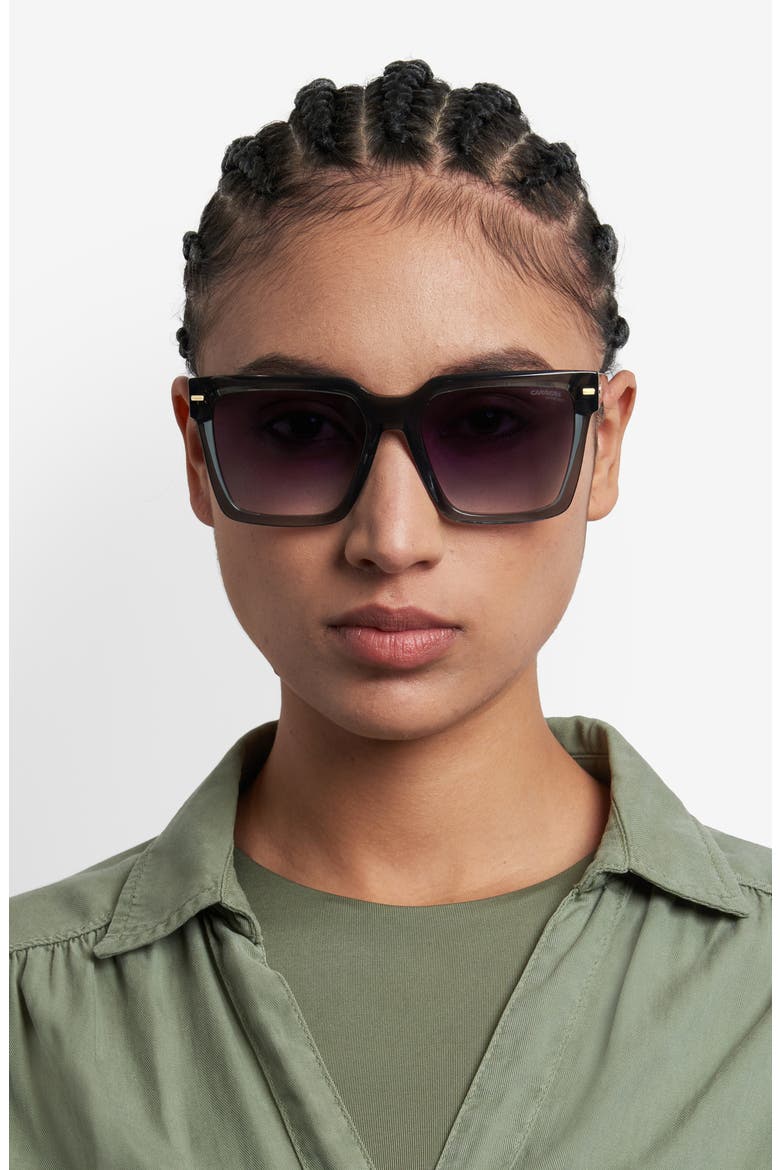 56mm Gradient Square Sunglasses, Alternate, color, GREY/ GREY