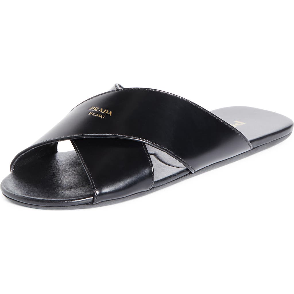 Prada Crisscross Slide Sandal